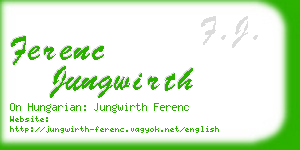 ferenc jungwirth business card